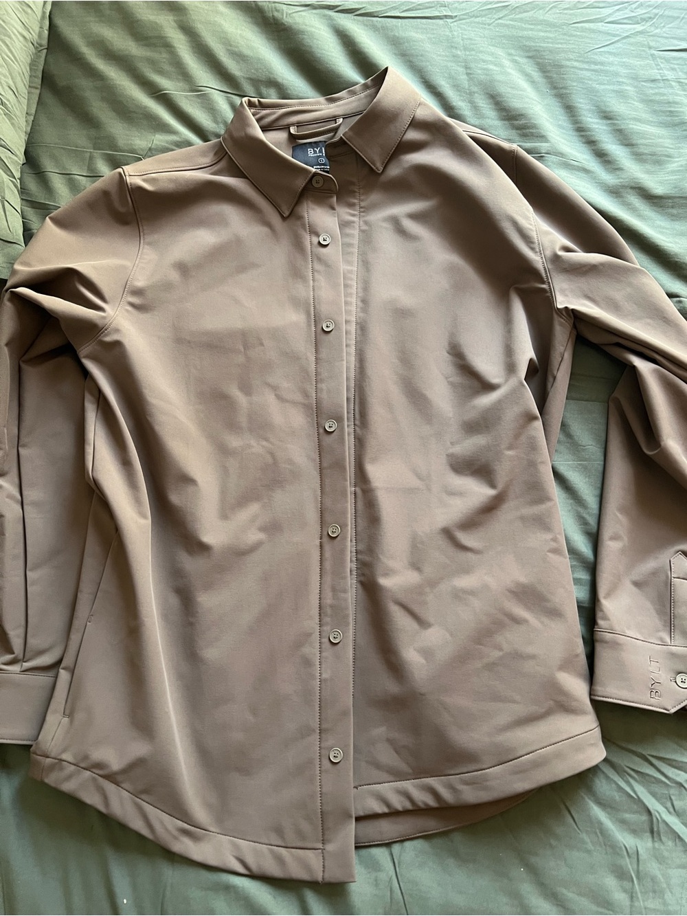 BYLT Men’s Tech Nylon Jacket. Dark Taupe color. Size L. Like new.